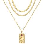 Reduzierte Minimalistische Zweireihige Halsketten & Mehrlagige Halsketten aus vergoldet 14 Karat für Damen 
