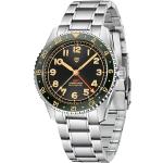 Pagani Design Automatische Mechanische GMT Uhren für Männer Edelstahl Saphirglas Armbanduhr (Grün Schwarz)