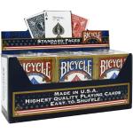 Paket von 12 Pokerkarten Bicycle Standard (6 Blau / 6 Rot)