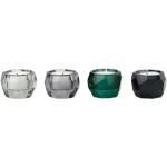 Dunkelgrüne GIFTCOMPANY Teelichthalter aus Kristall 4-teilig 