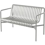 Reduzierte Hellgraue Skandinavische Hay Rechteckige Sitzbänke mit Lehne aus Metall mit Rückenlehne Höhe 50-100cm, Tiefe 100-150cm 