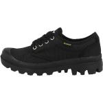 Reduzierte Schwarze Casual Palladium Runde Low Sneaker mit Schnürsenkel aus Textil für Damen mit Absatzhöhe 3cm bis 5cm 