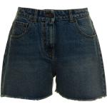 Blaue Palm Angels Jeans-Shorts mit Reißverschluss aus Baumwolle für Damen für den für den Sommer 