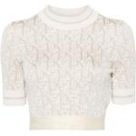 Palm Angels, Monogram Jacquard Sweater Top White, Damen, Größe: S