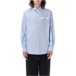 Reduzierte Hellblaue Casual Langärmelige Palm Angels Shirts mit Tasche mit Knopf aus Baumwolle für Damen Größe XL 