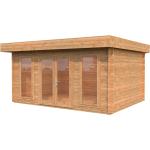 Reduzierte Braune Moderne Palmako Design Gartenhäuser 44mm aus Holz mit Flachdach 