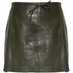 Dunkelgrüne Lederröcke mit Reißverschluss aus Leder für Damen Größe XS 