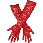 Pamela Mann - Rockabilly Fingerhandschuhe - Lace Opera Glove - für Damen - rot