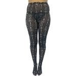 Schwarze Punk Ro Rox Nylonstrumpfhosen mit Halloween-Motiv aus Nylon für Damen Größe 39 