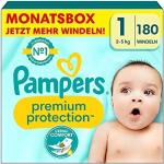 Pampers Premium Protection New Baby Gr.1 Newborn 2-5kg Windeln, 180 Stück, Halbmonatsbox
