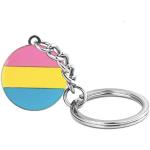 Bunte LGBT Pan Pride Schlüsselanhänger & Taschenanhänger aus Metall 