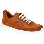 Hellbraune Panama Jack Runde Low Sneaker in Normalweite aus Glattleder mit herausnehmbarem Fußbett für Herren Größe 46 