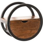 Schwarze Industrial SIT Möbel Panama Runde Rundregale aus Massivholz mit Schublade Breite 0-50cm, Höhe 0-50cm, Tiefe 0-50cm 