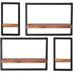 Schwarze Industrial SIT Möbel Panama Holzregale aus Holz Breite 0-50cm, Höhe 0-50cm, Tiefe 0-50cm 4-teilig 