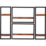 Schwarze Industrial SIT Möbel Panama Holzregale aus Holz Breite 100-150cm, Höhe 100-150cm, Tiefe 0-50cm 4-teilig 