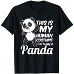 Schwarze Motiv Panda-Kostüme für Herren Größe S 