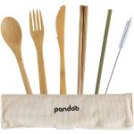 Pandoo Besteck Set für unterwegs aus Bambus 7 x 21,8 x 3 cm