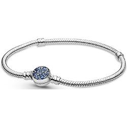Pandora Armband "Blaue Scheibe" Silber mit blauem