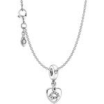 Silberne Motiv Elegante PANDORA Silberketten mit Namen poliert aus Silber für Damen zum Valentinstag 