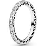 Silberne PANDORA Ringe mit Herz mit Zirkonia für Damen Größe 54 