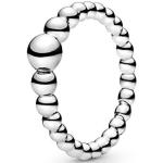 Reduzierte Silberne PANDORA Damenperlenringe aus Silber mit Echte Perle stapelbar 