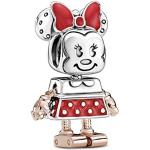 Rote PANDORA Entenhausen Minnie Maus Charms mit Maus-Motiv aus Silber 14 Karat für Damen 1-teilig 