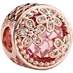 Pandora funkelndes Rosafarbenes Gänseblümchen Charm in Roségold mit 14 Karat rosévergoldete Metalllegierung und Cubic Zirkonia Steinen Moments Collection