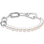 Reduzierte Silberne PANDORA Me Damenarmbänder mit Echte Perle 1-teilig 