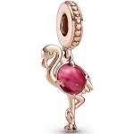 Rosa PANDORA Rose Charms mit Flamingo-Motiv aus Glas 14 Karat für Damen 