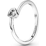 Reduzierte Weiße PANDORA Ringe mit Herz poliert mit Zirkonia für Damen Größe 52 1-teilig zum Valentinstag 