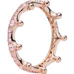 Pandora Pink Sparkling Crown Ring in Roségold mit 14 Karat rosévergoldete Metalllegierung und Cubic Zirkonia Moments Collection, Größe 60 - Gold / 60