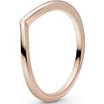 PANDORA Polished Wishbone Ring in Roségold mit 14 Karat rosévergoldete Metalllegierung Timeless Collection, Größe 54
