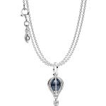 Silberne PANDORA Heißluftballon Zweireihige Halsketten & Mehrlagige Halsketten aus Kristall 