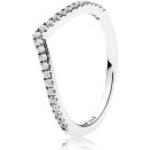 Pandora Women's Wishbone Silver Ring With Clear Cubic Zirconia - Clear / e: 50