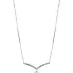 Pandora Women's Wishbone Silver Collier With Clear Cubic Zirconia - n/a / 45 cm