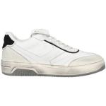 Weiße Pantofola D´Oro Low Sneaker mit Schnürsenkel aus Kalbsleder für Herren Größe 46 