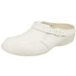 Weiße tessamino Natural Feet Sabots mit Riemchen in Komfortweite aus Leder leicht für Damen Größe 42 