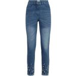 Blaue Elegante Paola! Slim Fit Jeans mit Perlen aus Kunstfaser für Damen Größe XXL 