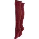 Bordeauxrote Sexy Overknee-Strümpfe aus Baumwolle für Damen Größe 39 für den für den Winter 