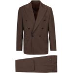 Paoloni, Double Breasted Suits Brown, Herren, Größe: M