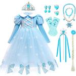 Blaue Prinzessin-Kostüme mit Pailletten aus Tüll für Kinder 