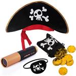 Reduzierte Goldene Piratenhüte aus Polyester 55 für Kinder Einheitsgröße 