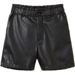 Schwarze Tom Tailor Paperbag-Shorts mit Rüschen mit Reißverschluss aus Leder für Damen Größe XS 
