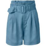 Reduzierte Blaue TCHIBO Paperbag-Shorts mit Gürtel mit Reißverschluss aus Lyocell für Damen Größe L 