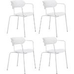 Weiße Paperflow Konferenzstühle & Besucherstühle lackiert aus Kunststoff stapelbar Breite 50-100cm, Höhe 50-100cm, Tiefe 50-100cm 4-teilig 