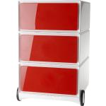 Rote Paperflow Rollcontainer aus Polystyrol mit Schublade Breite 0-50cm, Höhe 50-100cm, Tiefe 0-50cm 