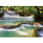 PAPERMOON Fototapete "Forest Waterfall Laos" Tapeten bunt (mehrfarbig) Fototapeten