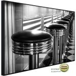 PaperMoon Infrarot-Bildheizkörper Diner Hocker Schwarz & Weiß (100 x 60 cm, 600 W)