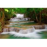 papermoon Vlies- Fototapete Digitaldruck 350 x 260 cm, Deep Forest Waterfall (GLO769559096)