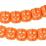 Orange Halloween Girlanden mit Kürbis-Motiv aus Papier 